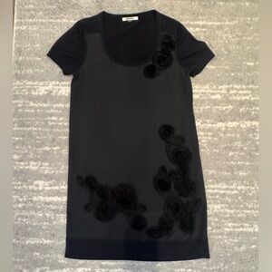 DKNYC Black Knit Top with Logo Trim